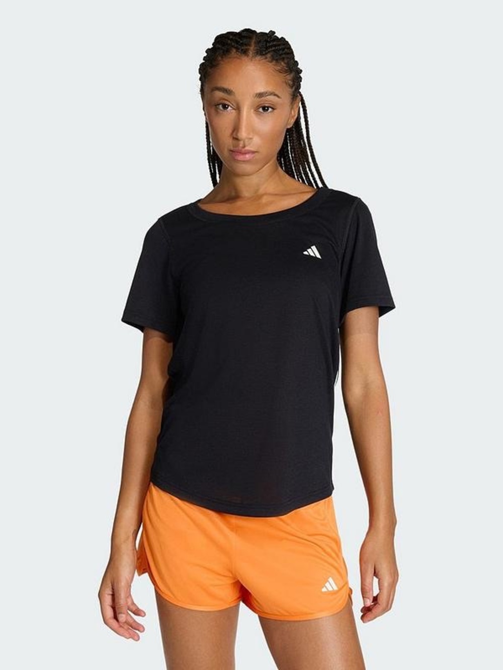 NWOT Adidas Workout Essentials Scoop Neck Tee black sz L